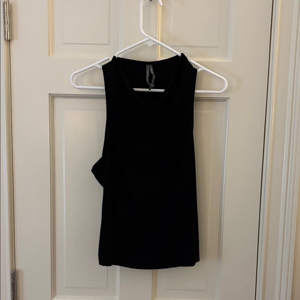 Anthropologie Black cowl neck Tee